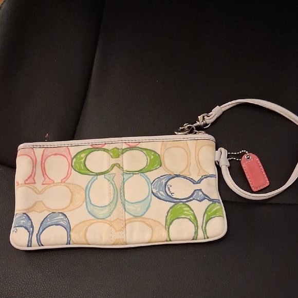 Coach Handbags - Coach Pink and Cream Wristlet